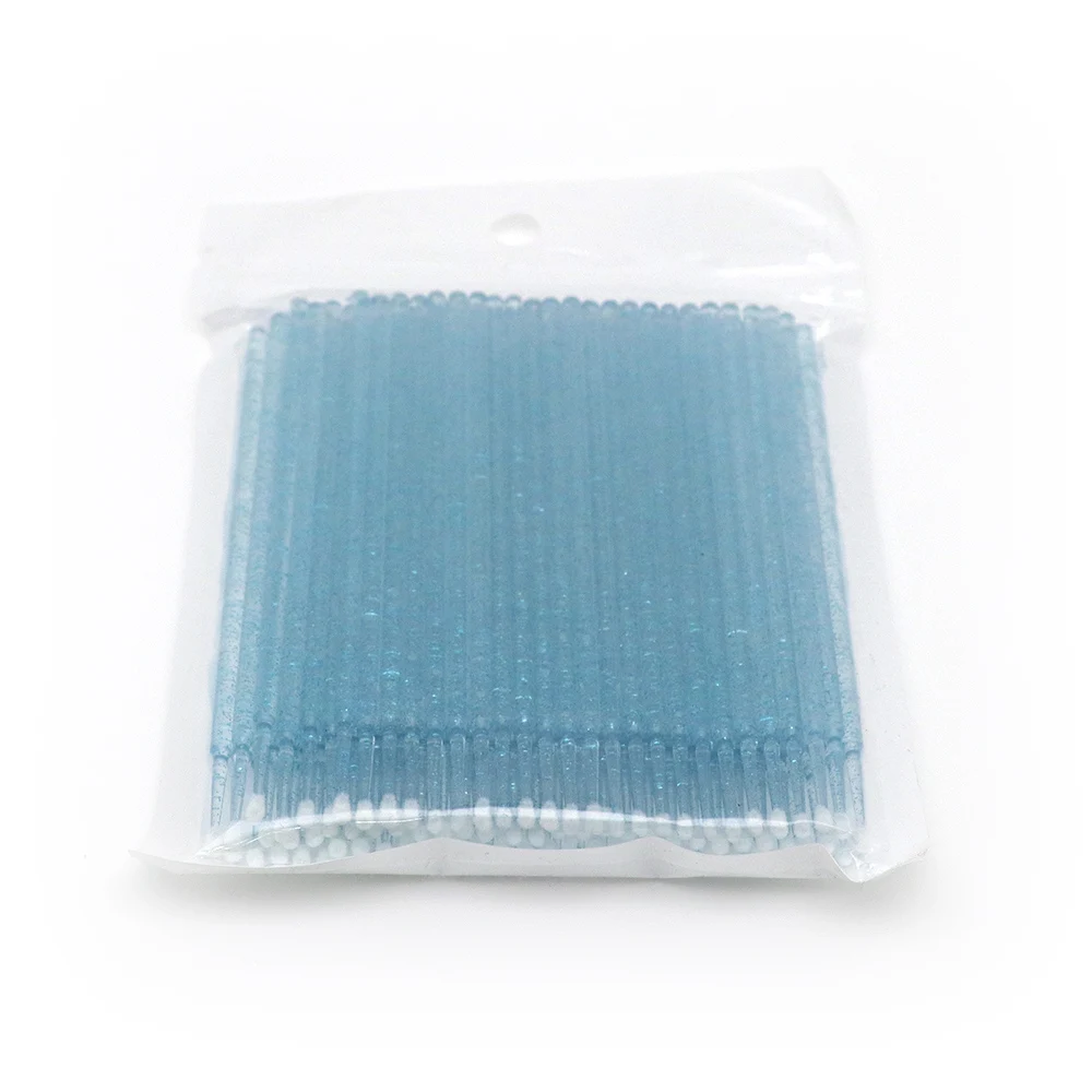 100 Pcs Crystal Micro Swabs,Micro Applicator Brush,Eye Lashes Mascara Wands For Eyelash Extension