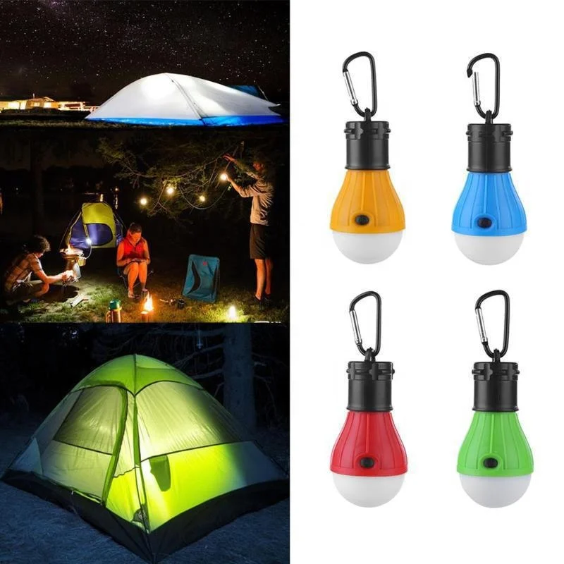 Multi-color abs tent headlight Portable emergency camping light with mountaineering buckle portable hook light