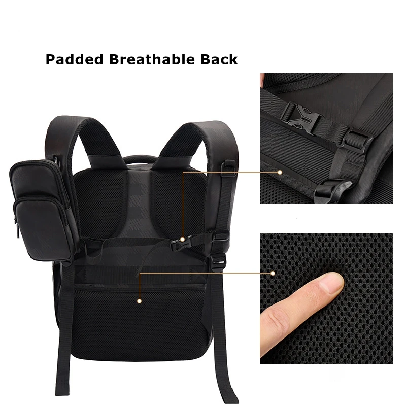 Cwatcun D97S  Photography Rucksack Travel Hiking Large Camera Video Dslr Leather Camera Backpack Bag for Laptop Camcorders