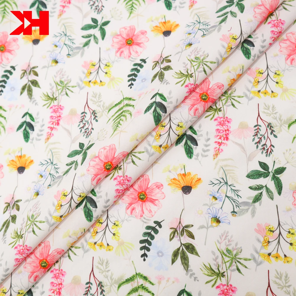 Chinese soft  flower printed cotton poplin fabric for  cloth