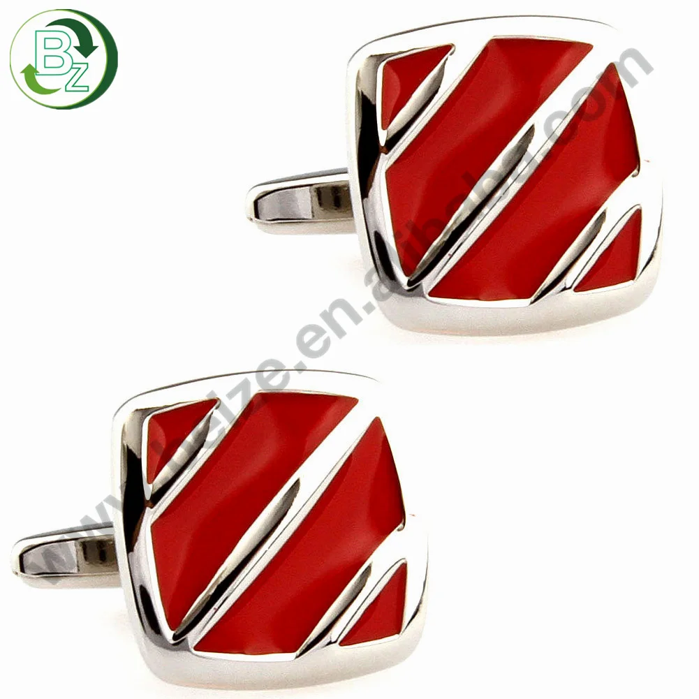 High Quality Enamel Cufflinks Pyramid Three Diagonal Stripes Custom Different Pattern Cufflinks