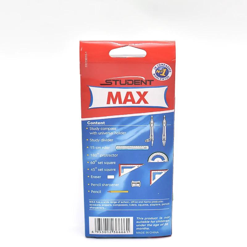 free sample good perfect quality stationary mathematicla set tin box geometry tool box geometric kit