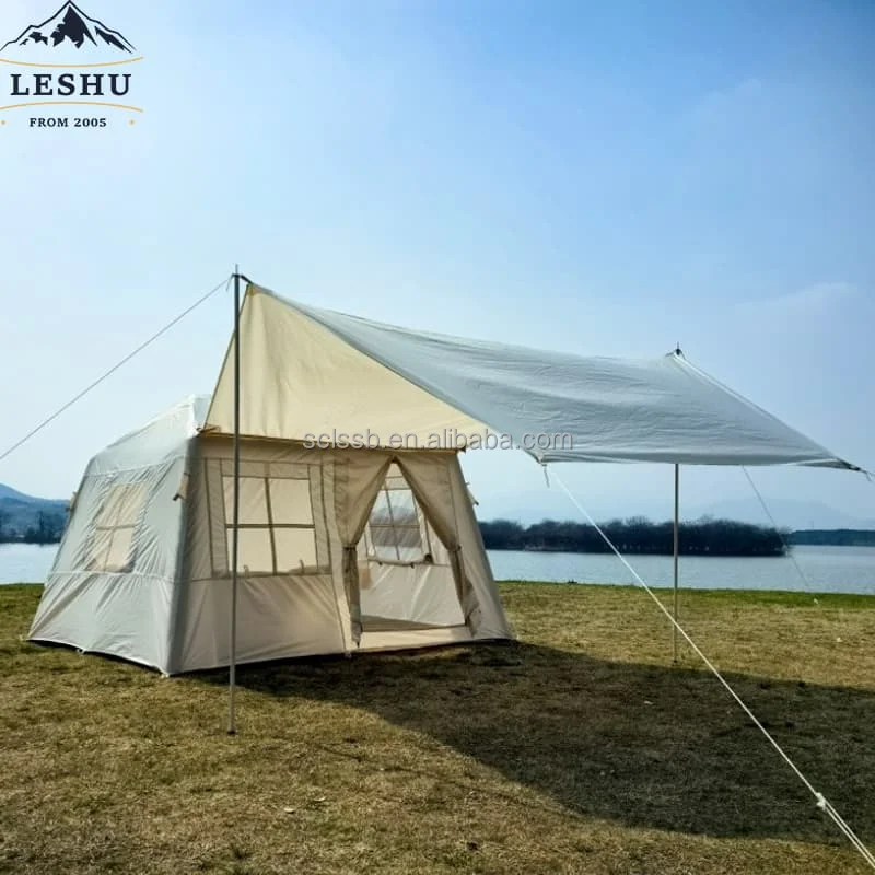 Factory direct sales customizable colors oxford cloth material portable and waterproof camping outdoor house inflatable tent