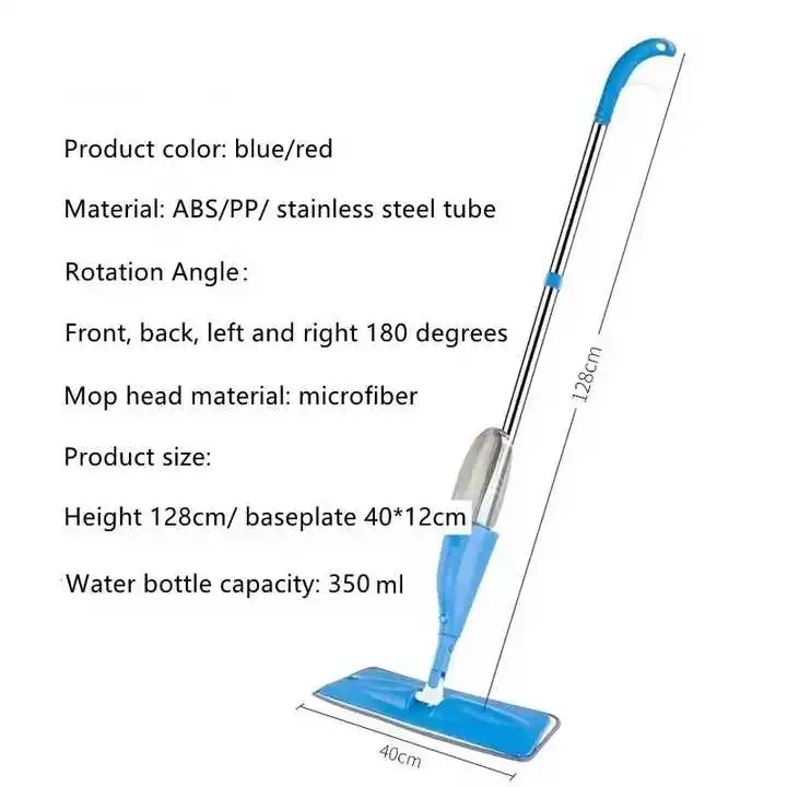 Mops for Floor Cleaning Wet Spray Mop with Washable Microfiber Pads Home or Commercial Use Dry Wet Flat Mop for Hardwood Ceramic