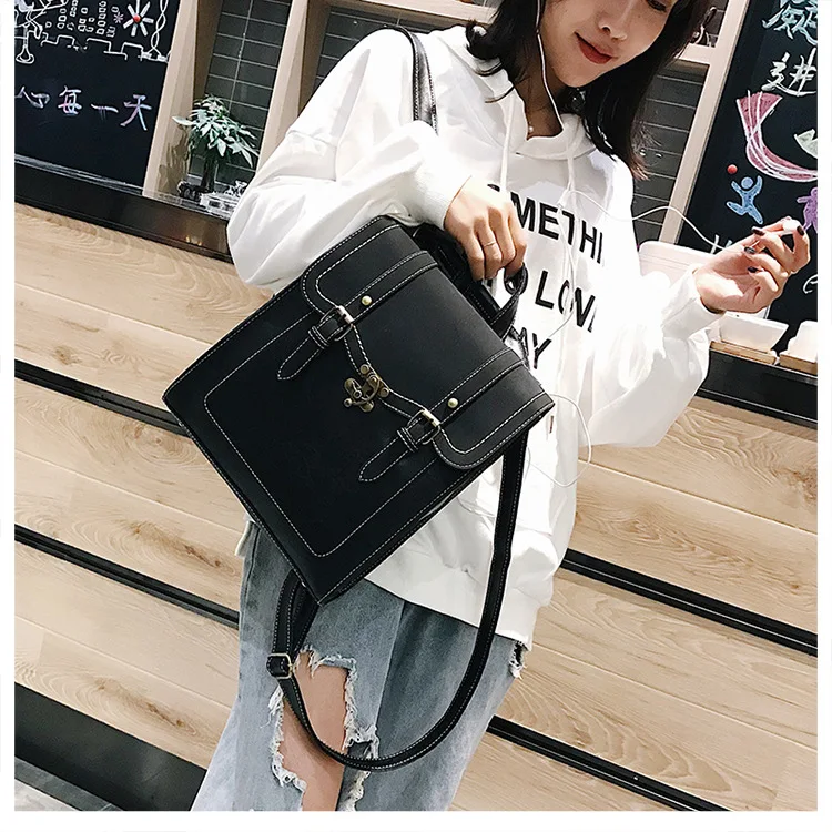 New fashion pu leather backpack for women waterproof leisure student bagpack lady crossbody bag
