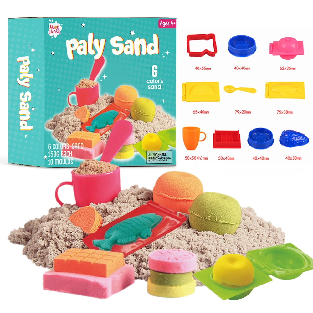 Hot Sale Kids Children Beach Cotton Magic Play Sand Toy Kit With Cute Pretend Play Molds Set