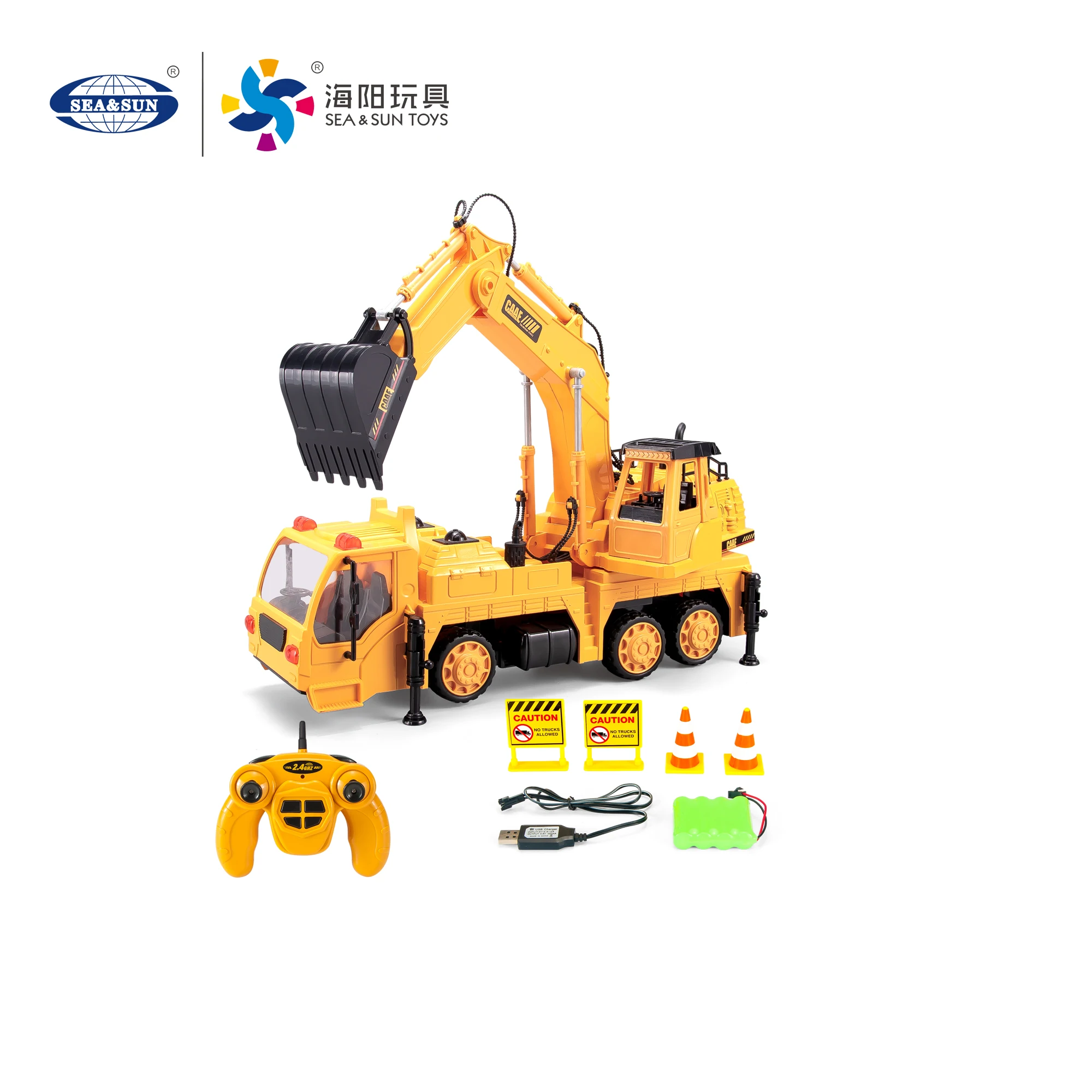 Wholesale Educational multifunction Car Toys RC Smart Toy remote control toy  excavator with music