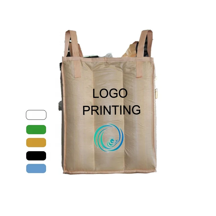 Customized Pp Bulk Bag 1250kg for Coal Jumbo Bag Carbon black Super sacks bag 1 ton dimension cement Container packaging FIBC