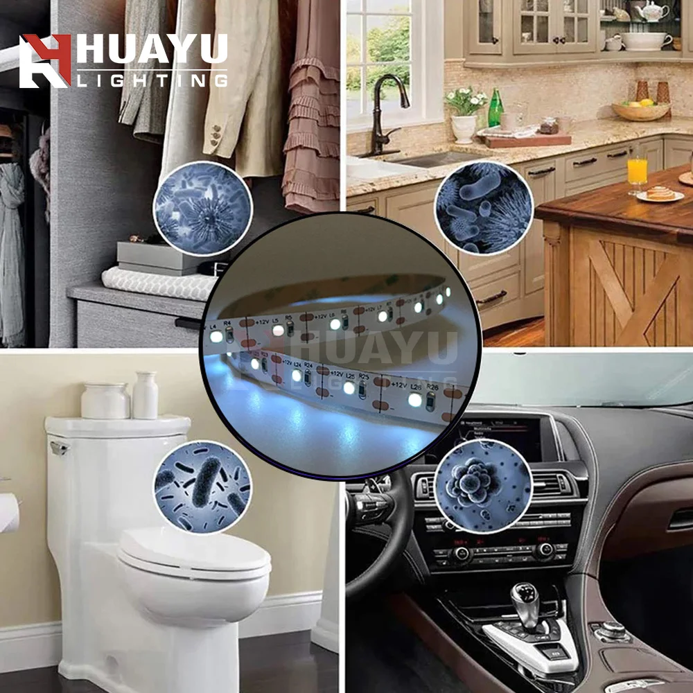 
 Светодиодная лента SMD3535, 254нм 260нм 265нм 270нм 275нм 280нм UVC 10-60светодиодов/метр для очистки воды/воздуха  