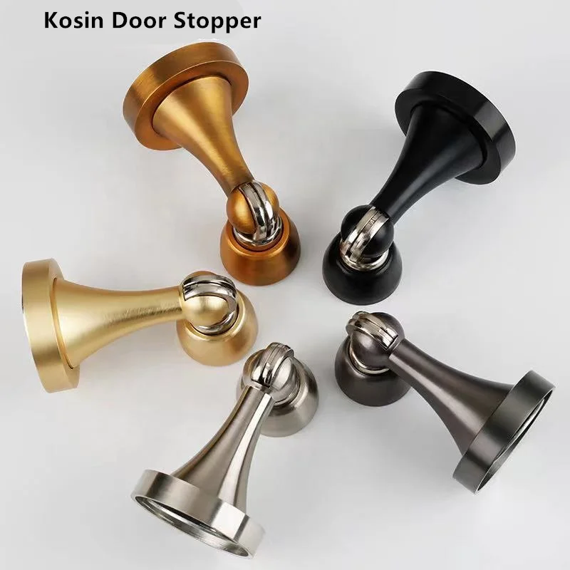 KOSIN-LDS7823 Made in China Hotel Bathroom Black Door Stopper Rubber Stainless Steel Door Stopper