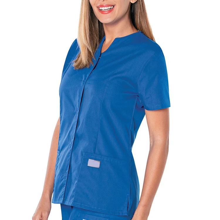 hospital medical uniform nursing scrubs workwear fashionable unisex short sleeve pajama stretch scrubs