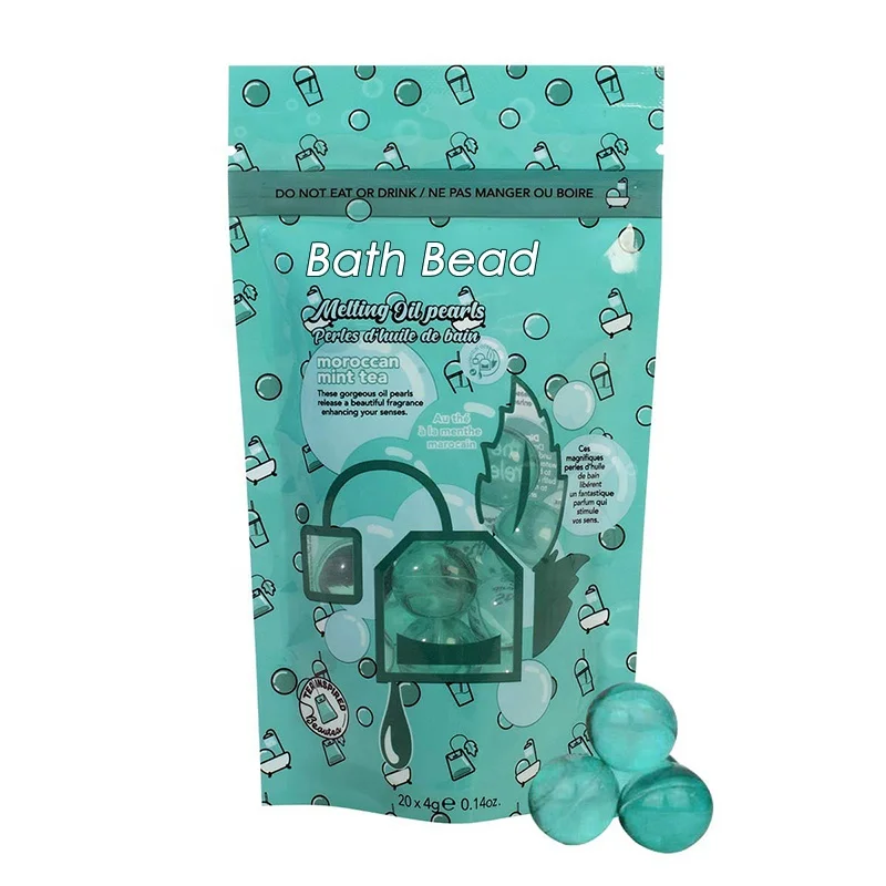 
OEM Wholesale Custom Packing Small Capsule Transparent Moisturizing Scented Body Bath Oil Round Bath Beads 
