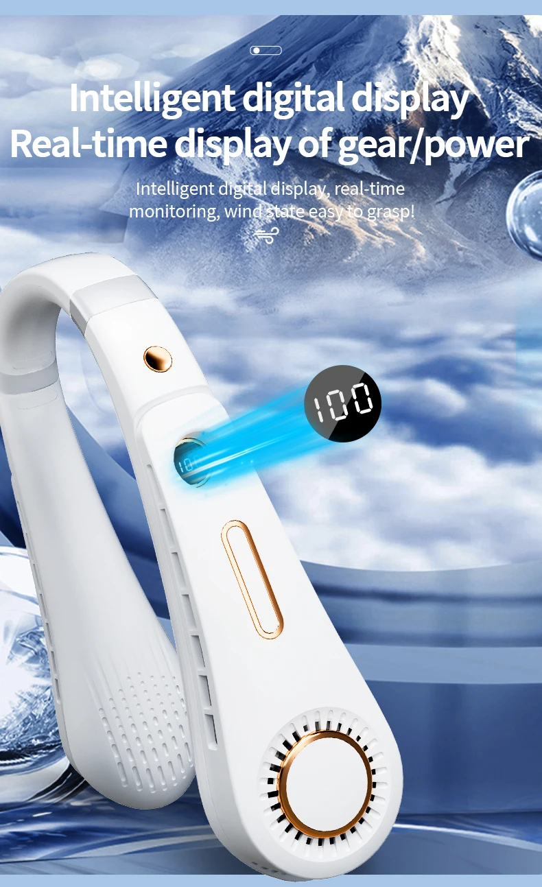 Silent Bladeless Portable USB Neck Hanging Neck Fan