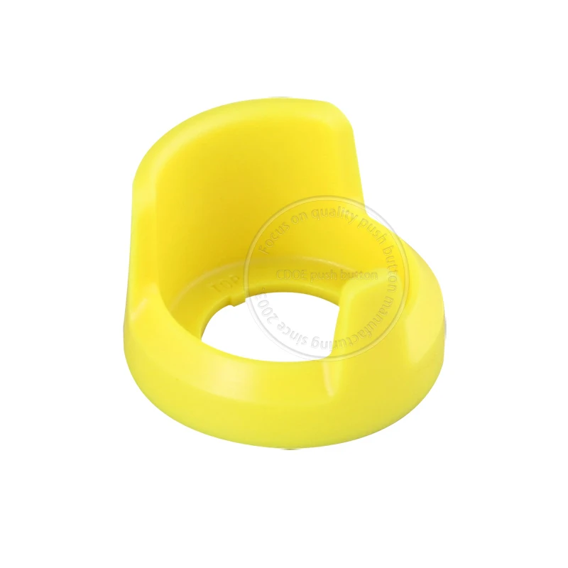 Waterproof 16mm emergency stop button switch protective cover yellow waring circle