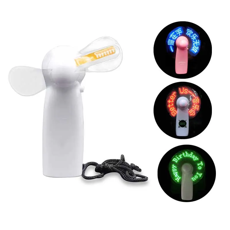 LED Love Handheld Fan Table Lamps Flashing I Love You LED Cooler Desktop Cooling Gift Fan with Characters Messages Gift