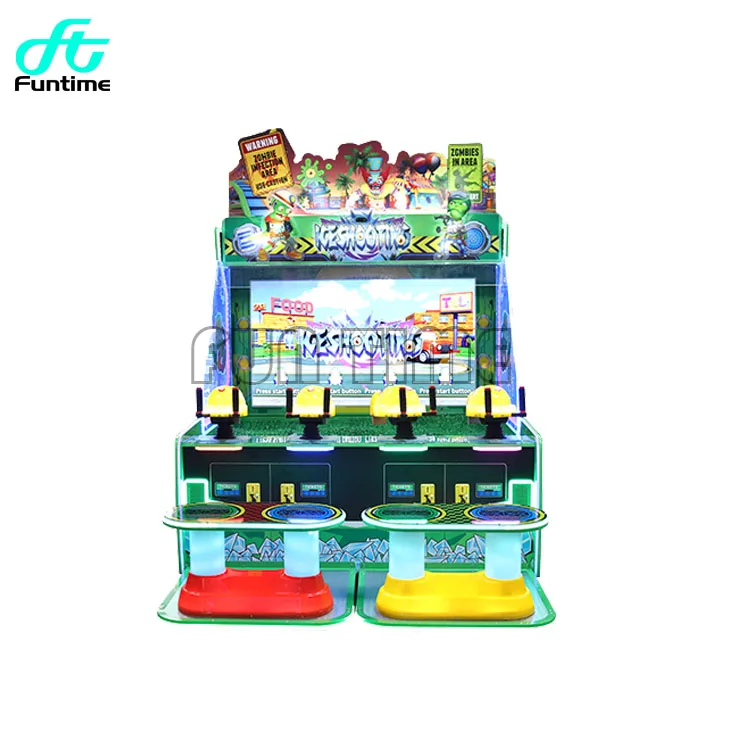 FunTime Water Shooting Game Machine 55 Inch Monitor Kids Water Shoot Video Game 4 Player Kids Arcade Game