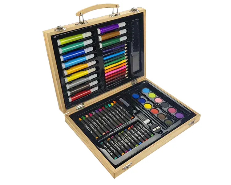Набор деревянных канцелярских принадлежностей набор карандашей для рисования в деревянной коробке детей с пользовательским логотипом