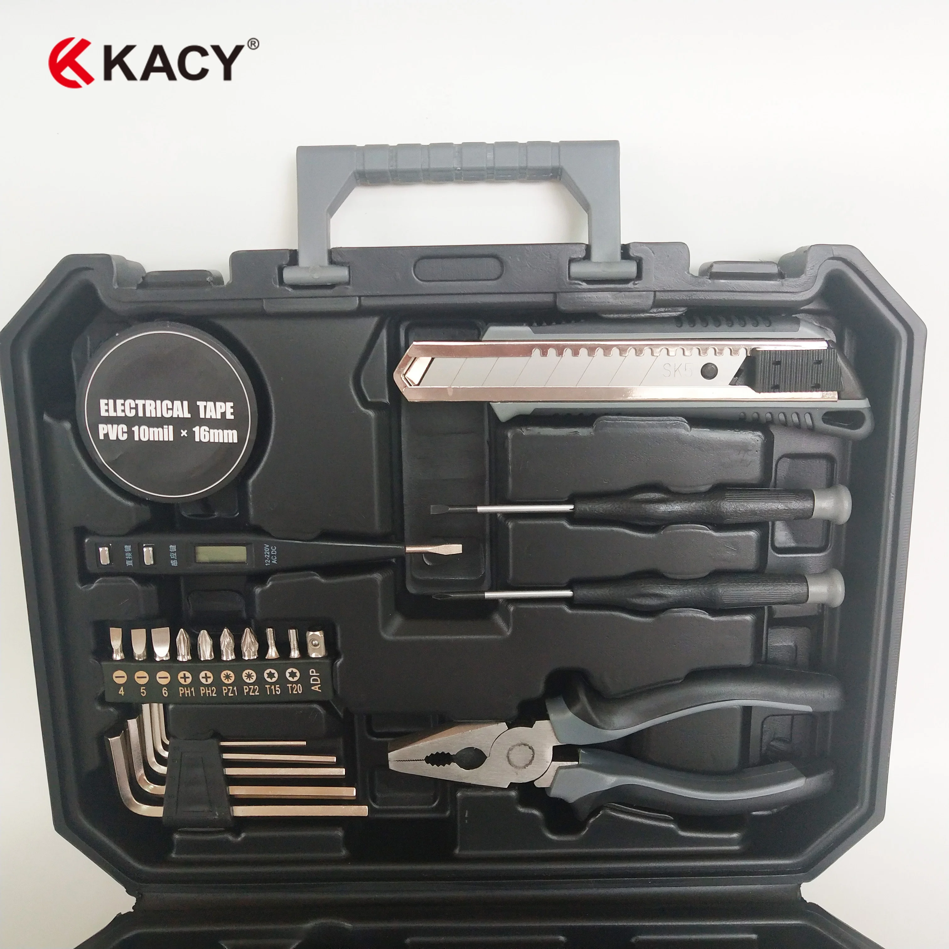 60pcs TOOL KIT - Multi-function Hand Tool Kit Home with Plastic Tool Storage Box