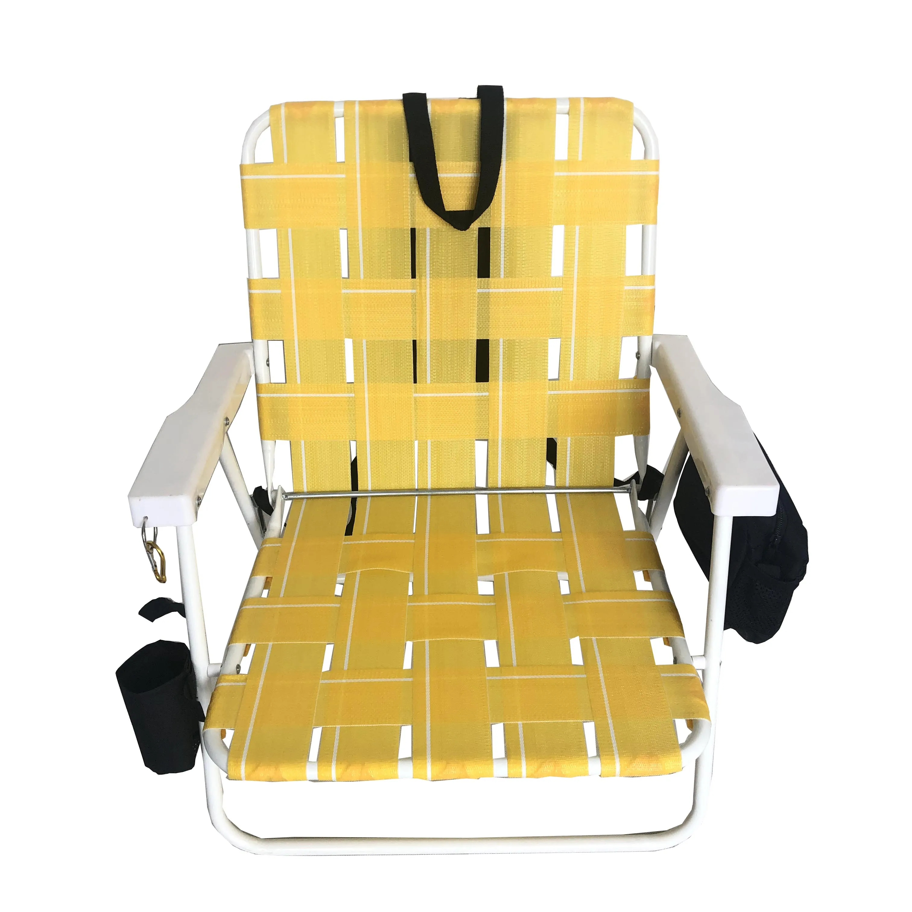 
wholesale 2021 new design PE band folding backpack beach chair with storage pocket 