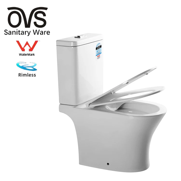 OVS Watermark Australia Technology  2 Pieces Porcelain Toilet Water Closet Floor Mounted S Trap Two Pieces Toilets