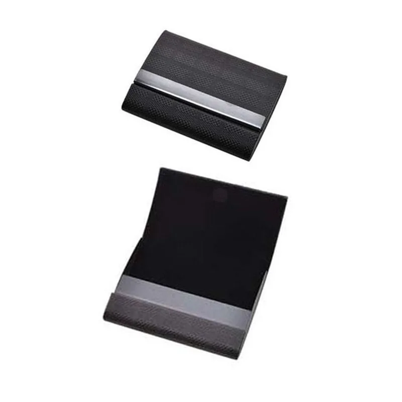 custom logo fashion business wallet phone magnetic rfid credit id pu leather metal name card holder