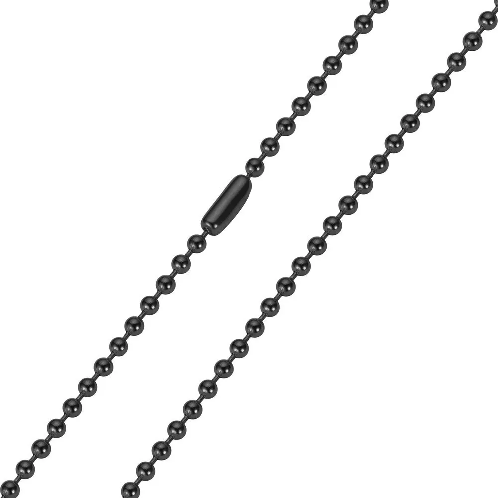 Wholesale High Quality 3.20*65 cm Beaded Necklace Gold Silver Black Stainless Steel Ball Chain Necklace With Clasp Connector