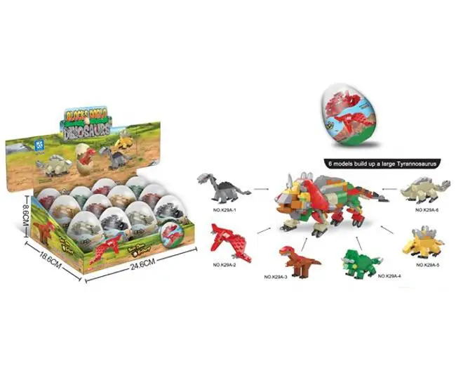 6 Types Building Block Dinosaur Egg Capsule 6in1 DIY Assemble Toys Kit Animal Model Surprise Egg Education Fun for Kids