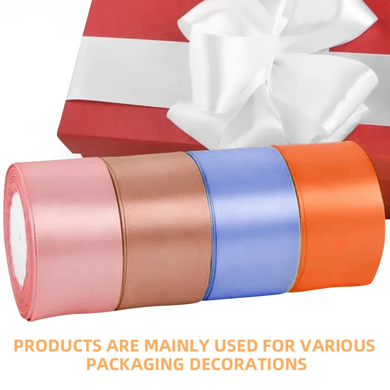OCO Wholesale 1.5cm Single_double Faced Satin Ribbon Gift Printed Ribbon Roll 100 Polyester Custom Logo Printed Satin Ribbon