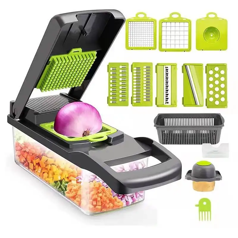 14/16pcs Set Multifunctional Kitchen Multi Onion Dicer Cutter Fruit Slicer Potato Grater Vegetable Onion Chopper