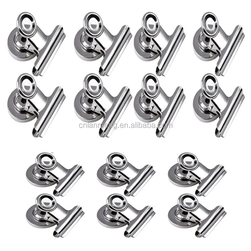 Refrigerator Iron Magnet Hook Clips 31Mm Wide,Freezer Magnetic Clips Hooks Neodymium Magnet Home Kit,magnet metal spring clips