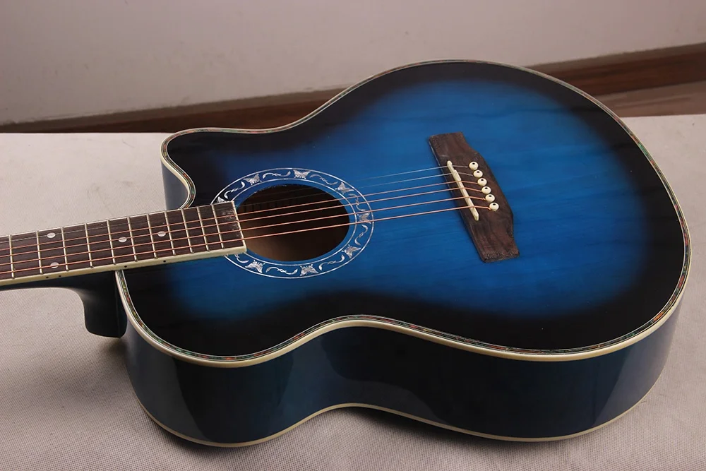 Factory OEM Guitar Acoustic Electric New Model 40 Inch Linden Basswood Material Cutaway High Gloss Surface
