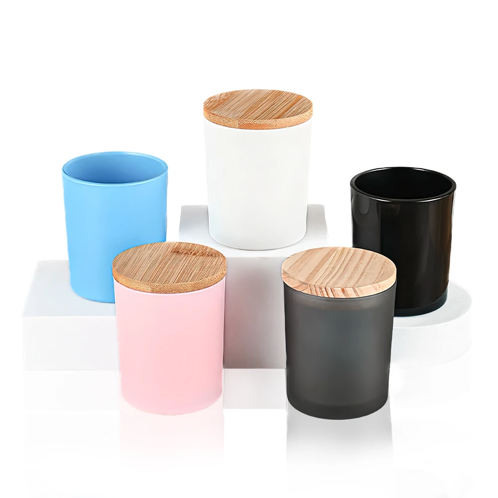 Wholesale 50ml 100ml 170ml 250ml Amber Glass Candle Jars Scented Candle Making Glass Jar Round Candle Containers With Lid