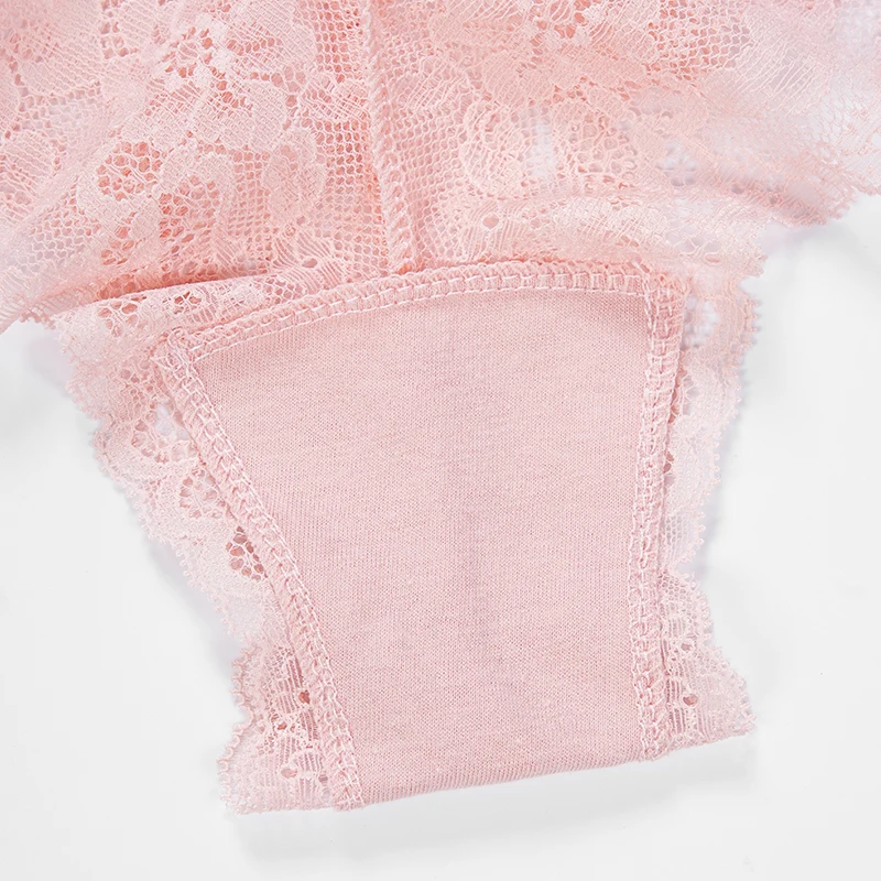 Wholesale Women Lace Sexy Low Waist Transparent Breathable Young Girls Briefs Lingerie Underwear Panties