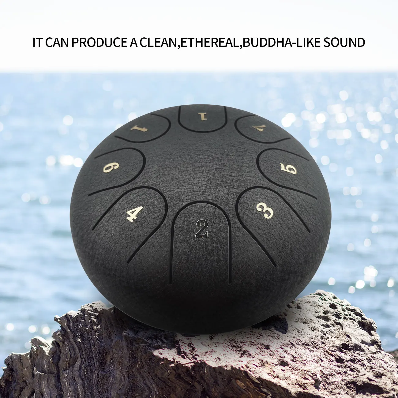 ASTEMAN стальной барабан для языка серия из углеродистой стали матовый черный 6 дюймов 8 тонов Лотос стальной барабан для языка