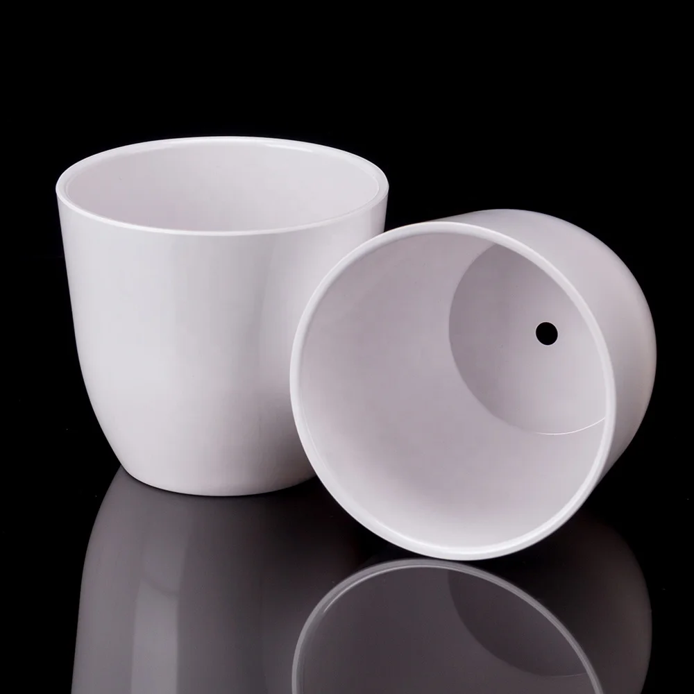 Wholesale White Melamine Plastic Flowerpot For Artificial Plants Decorations Bonsai Flowerpot
