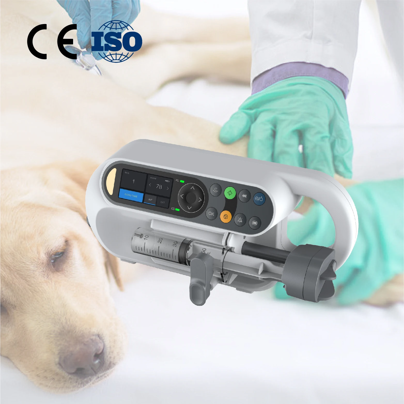 PET Hospital LCD Display Multi Mode Electric Veterinary Portable Medical Pet Injection Syringe Pump
