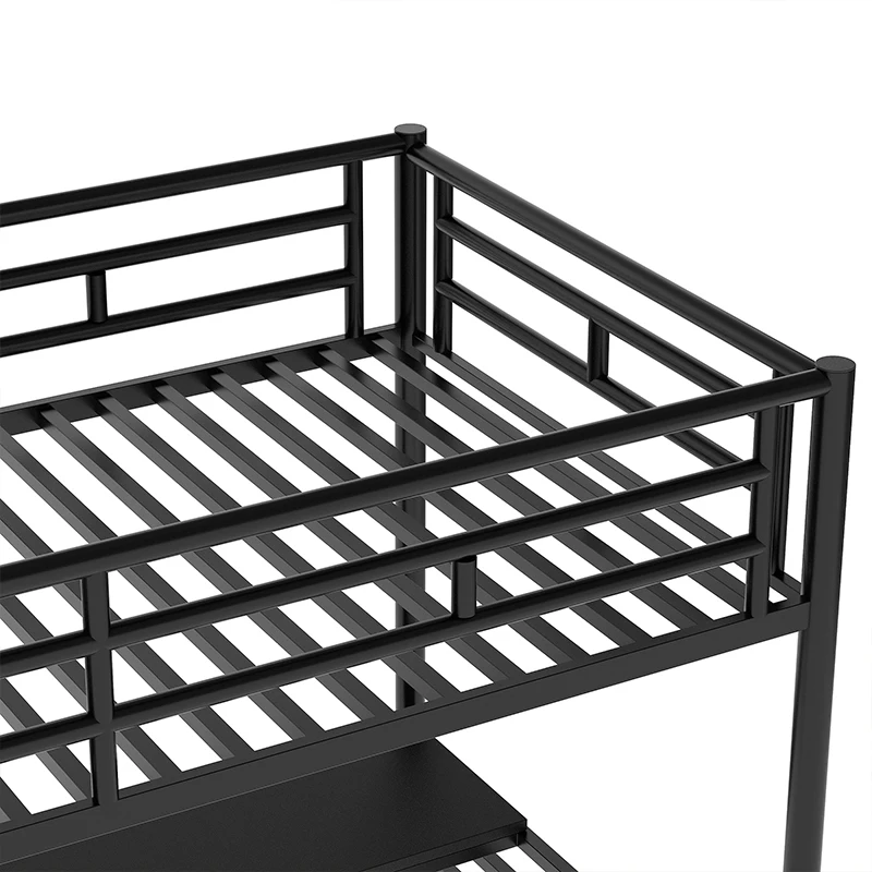 Adjustable Steel Loft Bunk Bed Frame Double Single Size for Dormitory Hotel School Home or Apartment Use Home Furniture