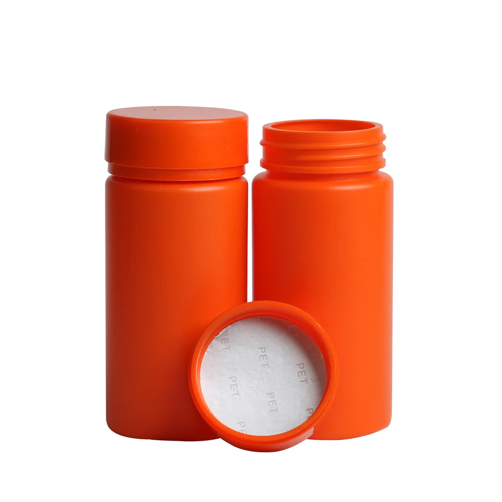 Empty Plastic PE 150ml Health Products Taurine Bottle PET Qianlin Bottle Orange Net Red Bottle Vitamin Effervescent jar