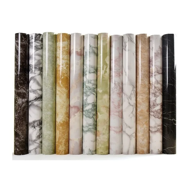 
Decorative Rolls Sticker Quality Custom Kitchen Marble Contact Paper Furniture Films Marble Design Covering Furniture Customized 