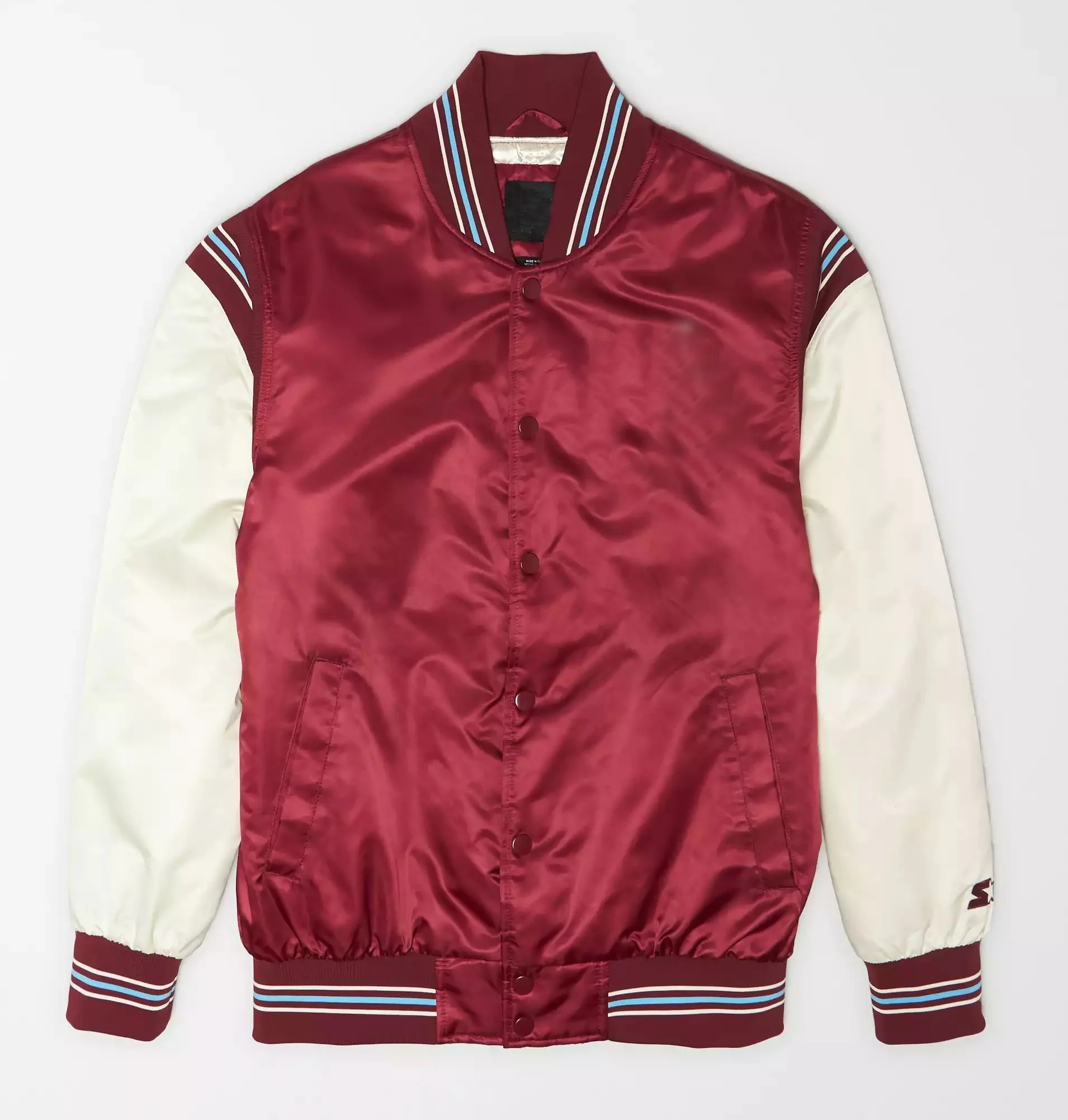 
Orang Satin Polyester Varsity Letterman College Baseball Bomber Jacket 