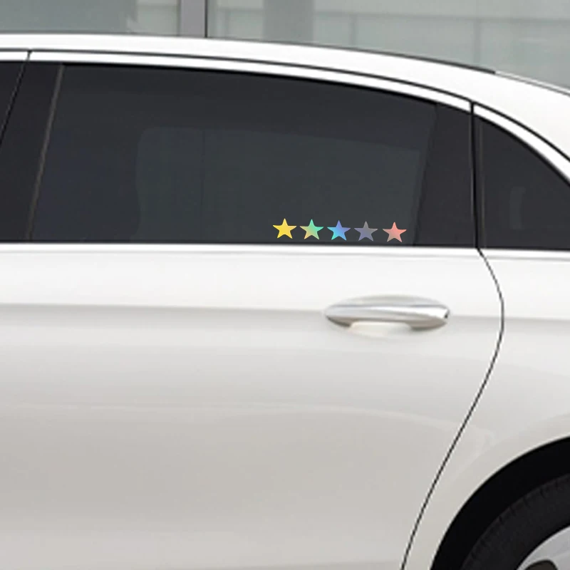 3D Fluorescent Star Reflective Bicycle Stickers Car & Motorcycle Frame Accessories-Interior & Exterior Plastic Logo Stickers