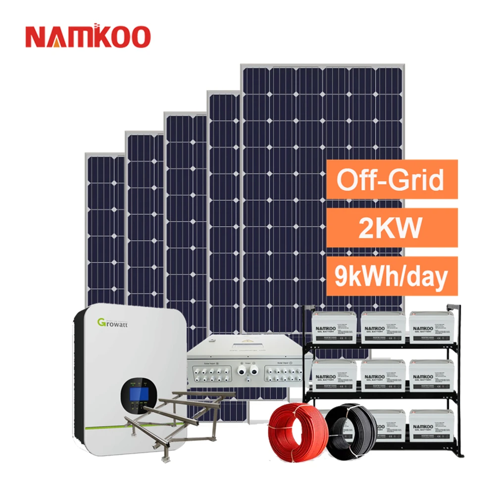 Namkoo off grid 2kw setup 2000w home use solar generator 2KW easy installation solar kit