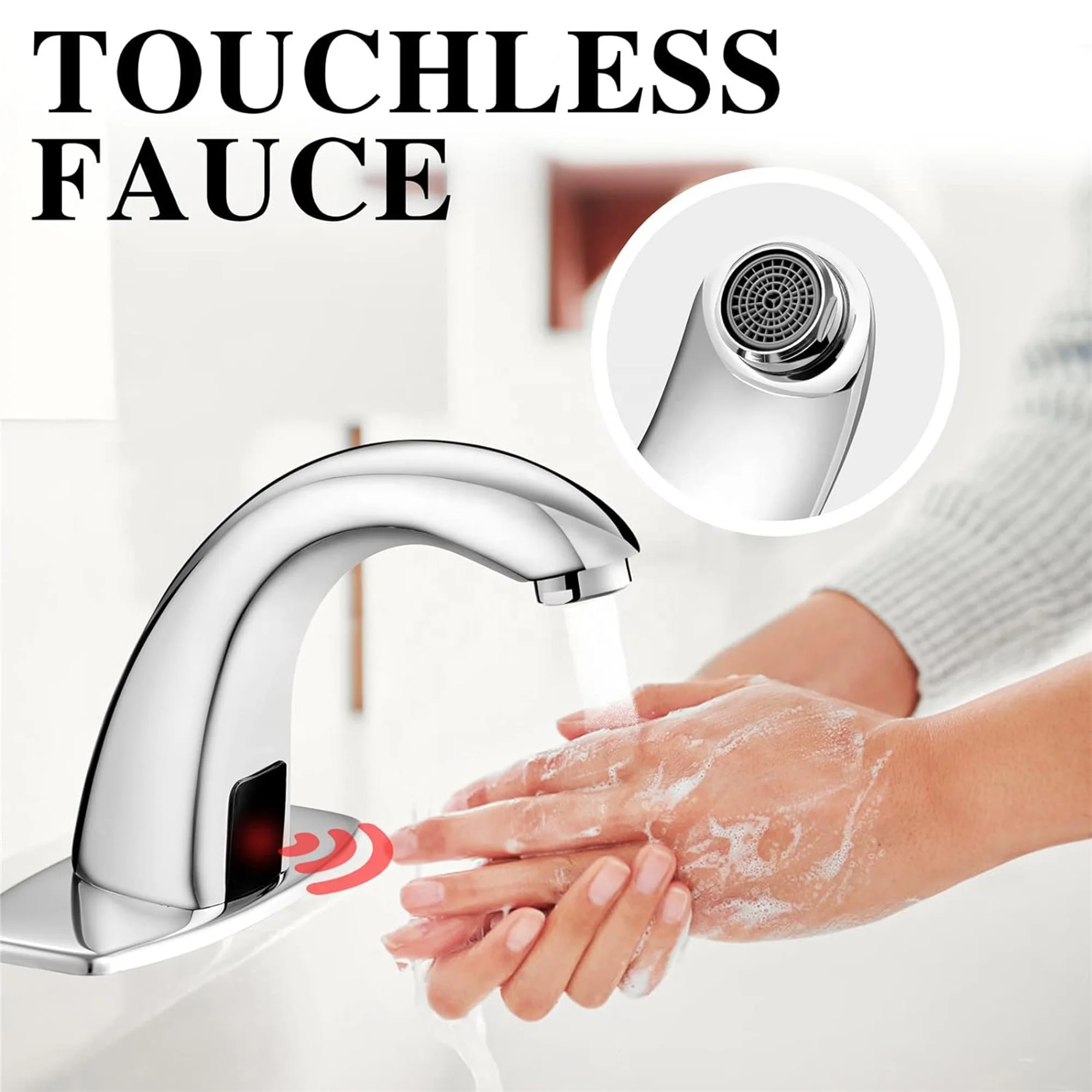 CYEN durable construction temperature control no leakage chrome automatic sensor faucet touchless bathroom sink faucet