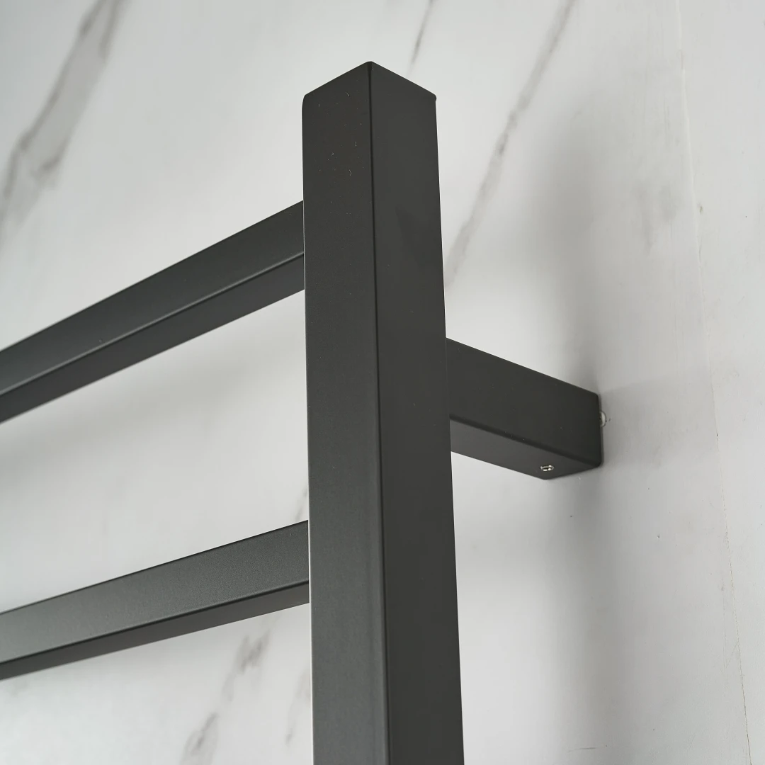 Popular Bathroom Wall Mounted Electric Radiator Black Heated Towel Warmer Rack Heated Towel Rail