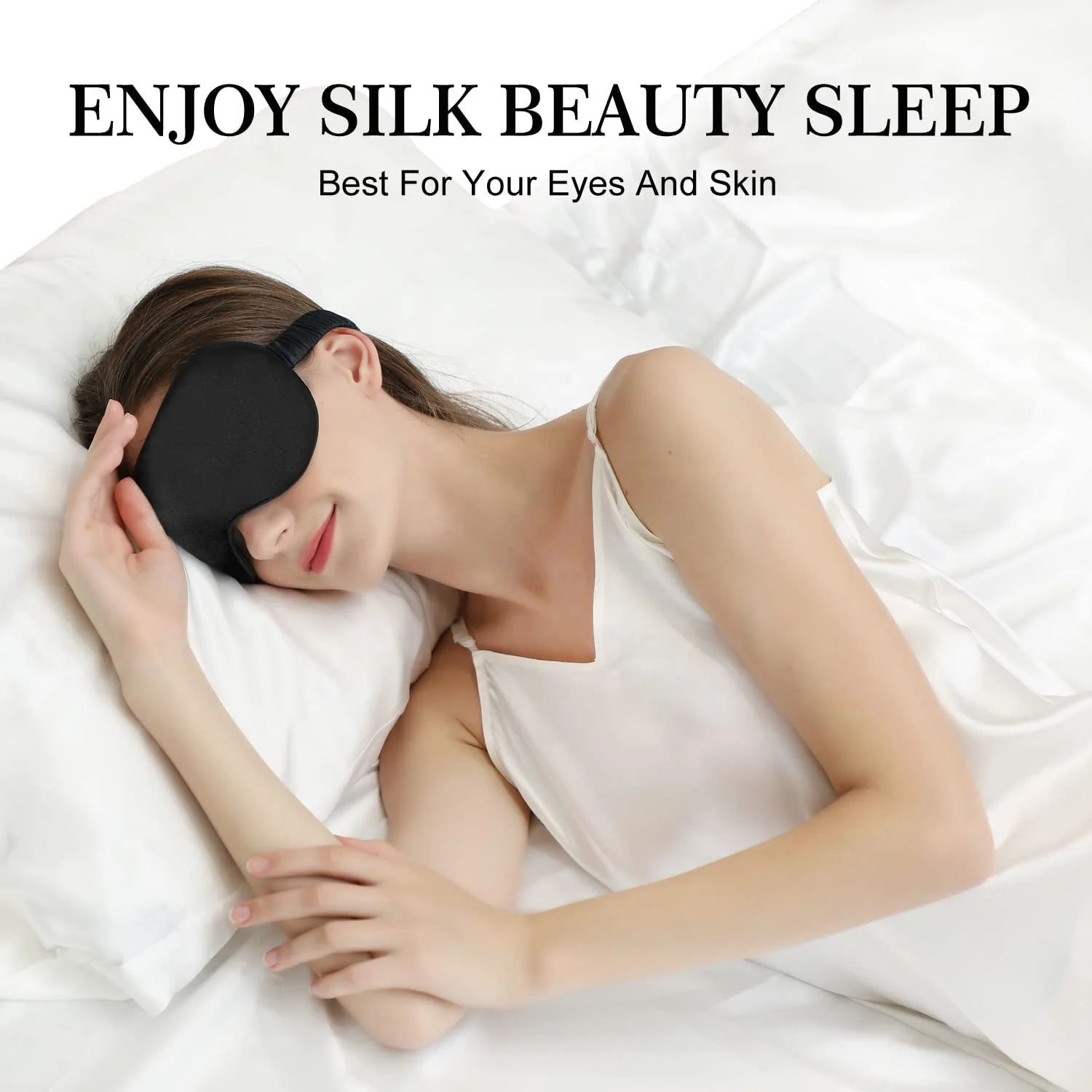 Moonight Sleep 22 MM Silk Eye Mask for Sleeping Padded  Eye Lash Extensions 3D Deep Contoured Eye Covers Cup Blindfold