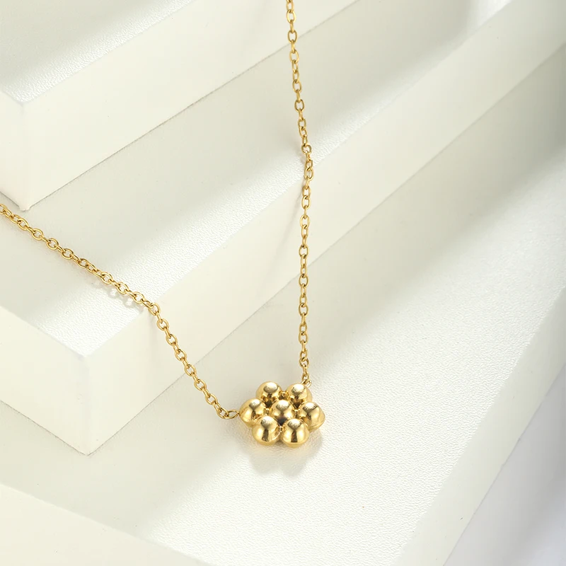 Hot Sale Stainless Steel 18K Gold  Chain pendant with little balls Necklace For Women