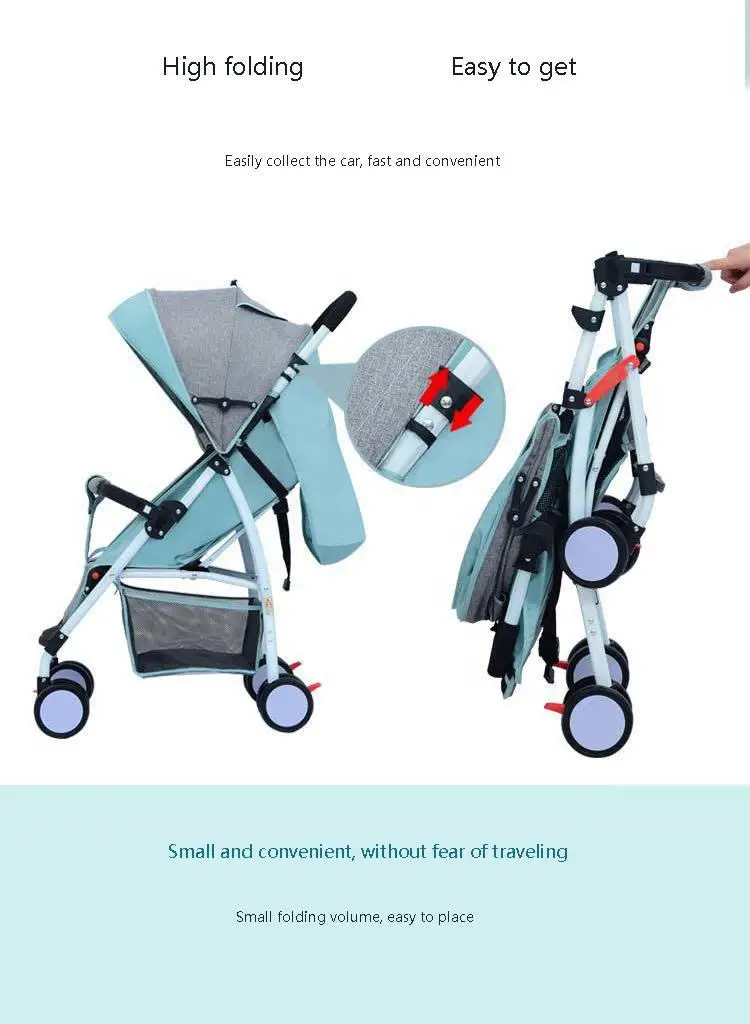 Wholesale one button foldable portable with high landscape, can lie or sit on luxury aluminum frame 4-in-1 baby stroller