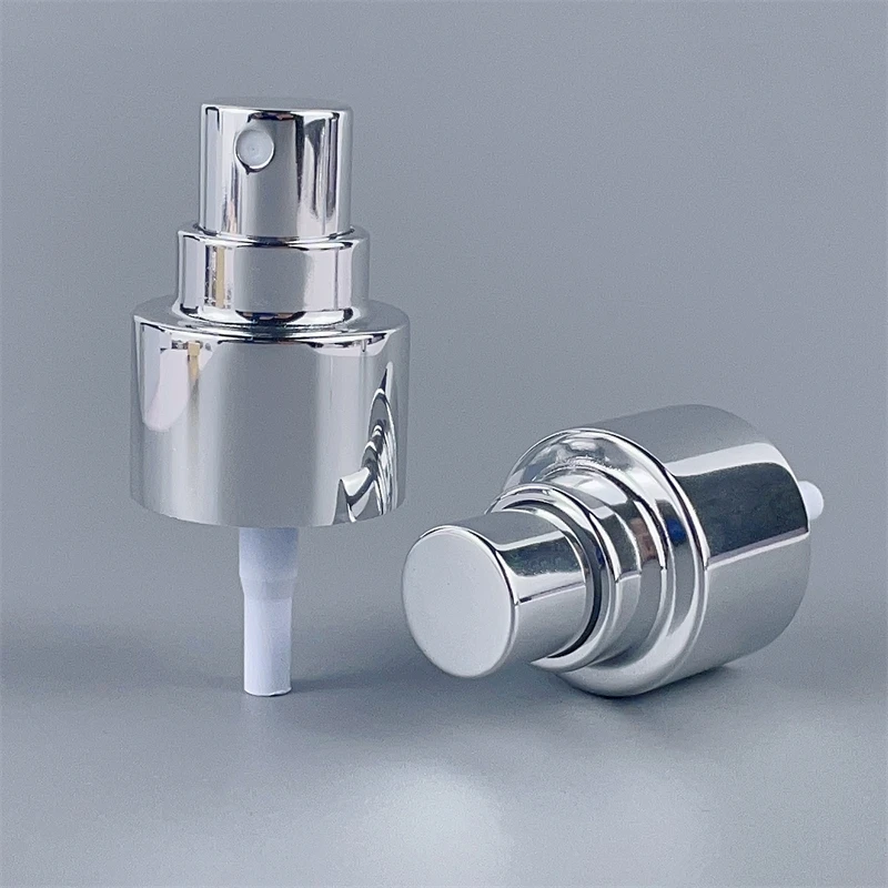 custom color 24/410 shiny silver fine mist sprayer pump aluminum perfume pump free sample full aluminum advanced spray pump