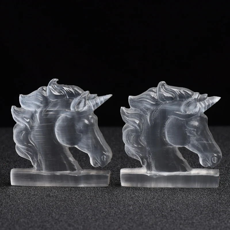 Wholesale natural crystal selenite gypsum unicorn quartz model healing sculpture crafts mascot gifts