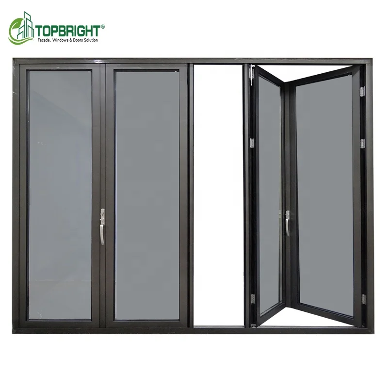 Modern anti mosquito fold door exterior accordion small glass vertical folding aluminum doors for houses